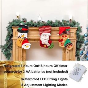 img 1 attached to 9 ft Pre-lit Christmas Garland with 50 Warm Lights - Waterproof, Battery Operated Xmas Decoration for Indoor/Outdoor/Home/Fireplace - Lighted Bendable Garland with Timer