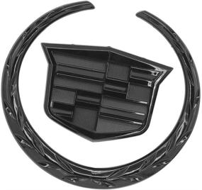 img 2 attached to 🏷️ Cadillac 6 Inch Front Grille Emblem Hood Badge: Crown Logo Symbol Ornament in Striking Black Finish