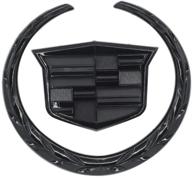 🏷️ cadillac 6 inch front grille emblem hood badge: crown logo symbol ornament in striking black finish logo