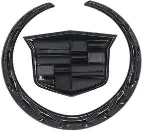 img 4 attached to 🏷️ Cadillac 6 Inch Front Grille Emblem Hood Badge: Crown Logo Symbol Ornament in Striking Black Finish