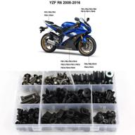 🔩 xitomer titanium complete bodywork screws, compatible with yzf-r6 2008-2016, full set fairing bolts with washers, nuts, clips, and grommets logo