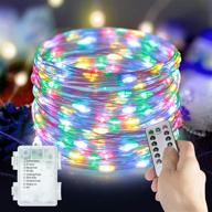 🌈 anjaylia 2 pack 100led 33ft fairy lights: battery operated, waterproof, multi color twinkle string lights with remote control timer for room wedding garden party логотип