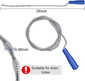 img 2 attached to 🚰 8 in 1 Drain Clog Remover Tool: Sink Drain Auger, Snake Cleaner, Hair Catcher, Anti-Clogging Kit for Kitchen/Bathroom Sinks, Bathtubs, Toilets