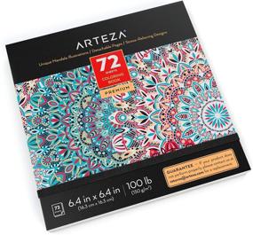 img 1 attached to 🎨 Arteza Adult Coloring Book, Mandala Designs, 72 Sheets, 100 lb, 6.4x6.4 Inches, Anxiety & Stress Relief, Relaxation, Detachable Pages