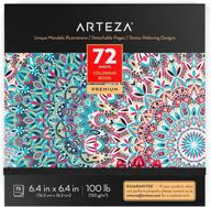 🎨 arteza adult coloring book, mandala designs, 72 sheets, 100 lb, 6.4x6.4 inches, anxiety & stress relief, relaxation, detachable pages logo