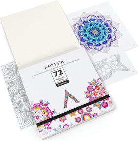 img 3 attached to 🎨 Arteza Adult Coloring Book, Mandala Designs, 72 Sheets, 100 lb, 6.4x6.4 Inches, Anxiety & Stress Relief, Relaxation, Detachable Pages