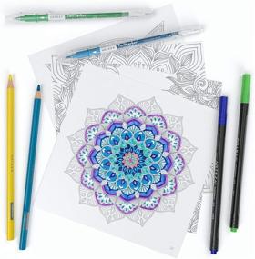 img 2 attached to 🎨 Arteza Adult Coloring Book, Mandala Designs, 72 Sheets, 100 lb, 6.4x6.4 Inches, Anxiety & Stress Relief, Relaxation, Detachable Pages