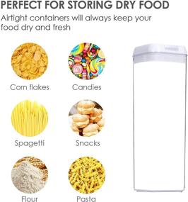 img 1 attached to 🍝 Vtopmart Airtight Food Storage Containers - 4-Piece BPA Free Plastic Spaghetti Containers with Easy Lock Lids - Kitchen Pantry Organization and Storage - Includes 24 Labels