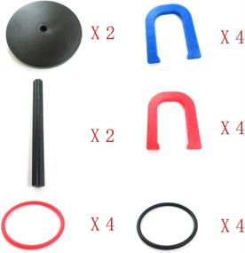 img 2 attached to 🎯 2-Pack Plastic Mini 2-in-1 Horseshoe and Ring Toss Set - Includes 8 Horseshoes, 8 Rings, and 2 Stakes - Ideal for Indoor and Outdoor Games - Leather&amp;Arts