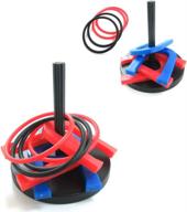 🎯 2-pack plastic mini 2-in-1 horseshoe and ring toss set - includes 8 horseshoes, 8 rings, and 2 stakes - ideal for indoor and outdoor games - leather&amp;arts logo