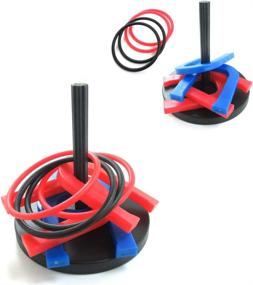 img 4 attached to 🎯 2-Pack Plastic Mini 2-in-1 Horseshoe and Ring Toss Set - Includes 8 Horseshoes, 8 Rings, and 2 Stakes - Ideal for Indoor and Outdoor Games - Leather&amp;Arts