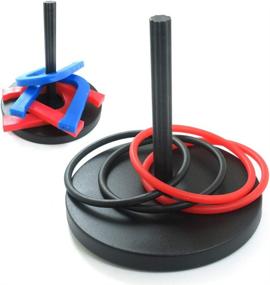 img 3 attached to 🎯 2-Pack Plastic Mini 2-in-1 Horseshoe and Ring Toss Set - Includes 8 Horseshoes, 8 Rings, and 2 Stakes - Ideal for Indoor and Outdoor Games - Leather&amp;Arts