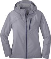 outdoor research womens helium rain jacket lightweight logo