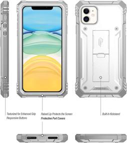 img 3 attached to 📱 Apple iPhone 11 (2019) 6.1 Inch Rugged Case with Kickstand: Dual-Layer Shockproof Cover, Built-in-Screen Protector, All-in-One Protection, White - Poetic Revolution Series