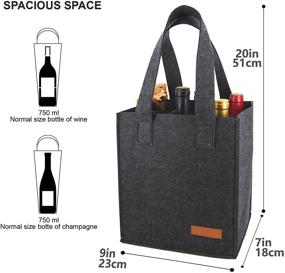 img 3 attached to 🍷 Reusable 6-Bottle Wine Carrier Tote: Ideal for Travel, Camping, Picnic - Perfect Wine Lover's Gift