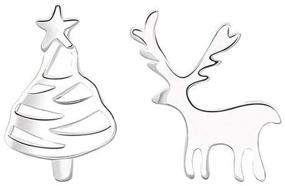 img 2 attached to 🦌 Cute Deer Christmas Tree Studs: Sterling Silver Earrings for Women & Teen Girls – Perfect Holiday Gifts, Hypoallergenic