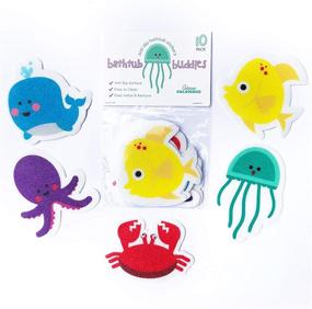 img 4 attached to Enhance Bath Safety: Curious Columbus Non-Slip Bathtub Stickers - Pack of 10 Large Sea Creature Decal Treads