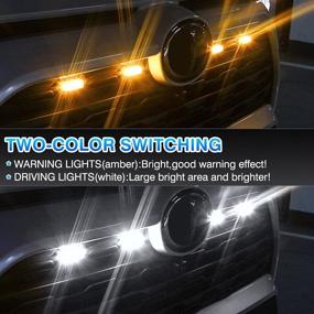 img 1 attached to 🚨 Top-tier Autorder LED Grille Lights Toyota RAV4 2019 Accessories: 2020-2022 Front Warning Bulbs with Amber and White Light (4PCS) - Excludes Adventure/RAV4 PHEV