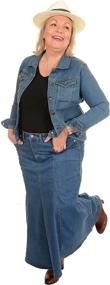 img 2 attached to 👗 Длинная женская джинсовая юбка Ice Cool в стиле Stonewash с расширенным низом - размеры с 4 по 26, длины 30" и 35