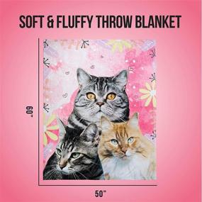 img 1 attached to 🐱 Super-Soft Cat Throw Blanket - Adorable Extra-Large Fleece Kitty Blanket for Women, Teens, Kids, Girls, Kittens, and Cat Lovers (50in x 60in) - Warm and Cozy Throw for Bed, Couch, Sofa