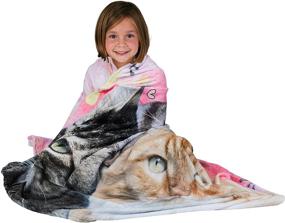 img 3 attached to 🐱 Super-Soft Cat Throw Blanket - Adorable Extra-Large Fleece Kitty Blanket for Women, Teens, Kids, Girls, Kittens, and Cat Lovers (50in x 60in) - Warm and Cozy Throw for Bed, Couch, Sofa