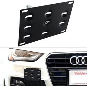 img 3 attached to 🚗 Durable DEWHEL JDM Front Bumper Tow Hook License Plate Mount Bracket Holder for Audi A4 S4 B8 A5 A7 S5 S7 RS5 RS7 - Easy Screw-On Installation