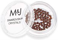 m&j trimming swarovski rhinestone crystals - small flatback crystal gems for nail art, clothing, accessories, crafts, and more - 96 pieces set of 2058 xirius rose cut rhinestones (ss09, smoked topaz/brown) logo