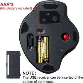 img 1 attached to 🖱️ Усовершенствованная Эргономичная трекбольная мышь: SANWA 2.4G Беспроводная оптическая вертикальная роликовая мышь с бесшумными кнопками, трекболом диаметром 34 мм, регулируемым DPI, совместимая с MacBook, ноутбуком, ПК, Windows, macOS.