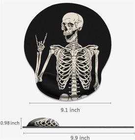 img 3 attached to 🖱️ Ideal Title: "Britimes Ergonomic Mouse Pad with Wrist Support – Non-Slip Rubber Base – Black Human Skeleton Design – for Home, Office, Gaming, Laptops – Comfortable Typing & Pain Relief