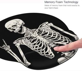 img 2 attached to 🖱️ Ideal Title: "Britimes Ergonomic Mouse Pad with Wrist Support – Non-Slip Rubber Base – Black Human Skeleton Design – for Home, Office, Gaming, Laptops – Comfortable Typing & Pain Relief