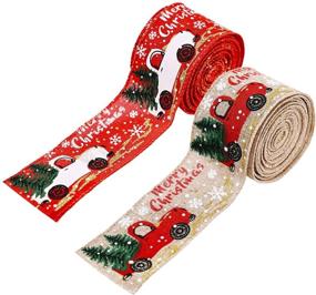 img 4 attached to Рождественские винтажные ленты для упаковки украшений