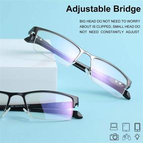 img 2 attached to 👓 Pumier Men's Blue Light Blocking Glasses: Relief from Eyestrain, Improved Sleep, Effective Blue Blocker Glasses, Enhanced Gaming Visuals