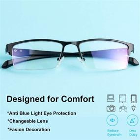 img 3 attached to 👓 Pumier Men's Blue Light Blocking Glasses: Relief from Eyestrain, Improved Sleep, Effective Blue Blocker Glasses, Enhanced Gaming Visuals