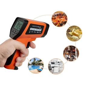 img 1 attached to 🌡️ Inkbird Infrared Thermometer for Cooking -58℉~1382℉, DS Ratio 16:1 Non-Contact Temperature Gun with Dual Laser IR, Adjustable Emissivity for Pizza Oven, Grilling, Reptile Food (NOT for Human)