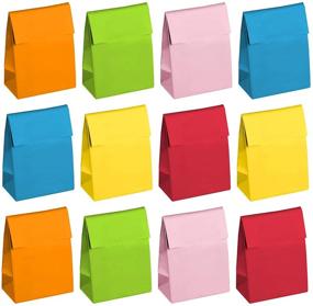 img 4 attached to 🎉 Vibrant Assortment: Jucoan 60 Pack Small Bright Colored Paper Party Favor Bags for Candy Buffet, Birthdays, Showers & Halloween