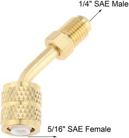 img 3 attached to Gohantee R410a Adapter 5/16 Female, 1/4 Male SAE Swivel Adapter - Ideal for Mini Split System Air Conditioners, HVAC, and Refrigeration Service with a Convenient 45° Angle Thimble - Pack of 2