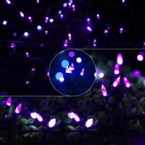 img 3 attached to 🎃 Minetom Halloween String Lights Outdoor: 66Feet 200 Led Purple Lights for Halloween Garden Christmas Xmas Tree Decor