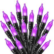 🎃 minetom halloween string lights outdoor: 66feet 200 led purple lights for halloween garden christmas xmas tree decor logo