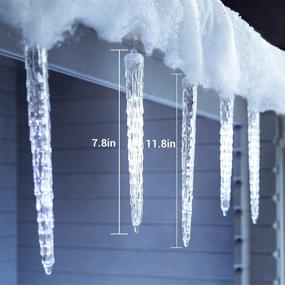 img 1 attached to 🎄 Outdoor Indoor Crystal Ice String Lights - 20 Icicles, 90 LED Christmas Icicle Lights - Connectable White Icicle Lights for Christmas Decorations
