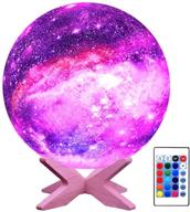 🌗 hyodream 3d moon lamp kids night light - galaxy lamp with 16 color led lights, rechargeable battery, touch & remote control - perfect birthday gift for boys, girls, and kids logo