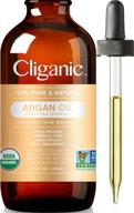 🌿 органическое масло арганы cliganic: 100% чисто, импортированное из марокко для волос, лица и кожи - холоднопрессованное базовое масло. логотип