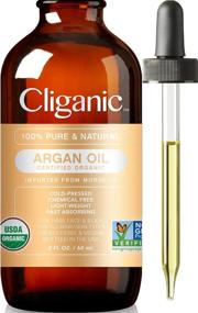 img 4 attached to 🌿 Органическое масло арганы Cliganic: 100% чисто, импортированное из Марокко для волос, лица и кожи - холоднопрессованное базовое масло.