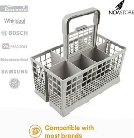 img 2 attached to Utensil Cutlery Basket for Dishwasher (9.5 x 5.4 x 4.8 inches) - Compatible with Most Brands