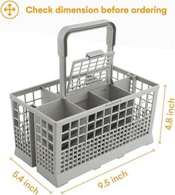 img 3 attached to Utensil Cutlery Basket for Dishwasher (9.5 x 5.4 x 4.8 inches) - Compatible with Most Brands