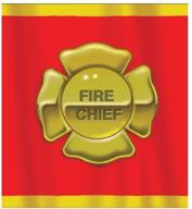 🔥 firefighter plastic tablecover - dimensions: 54in x 108in logo