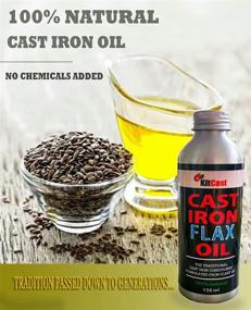 img 2 attached to 🍳 Enhance and Protect Your Cast Iron with KitCast Natural Flax Oil: Includes Free eBook, 150ml