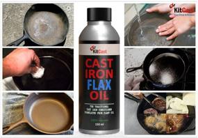 img 1 attached to 🍳 Enhance and Protect Your Cast Iron with KitCast Natural Flax Oil: Includes Free eBook, 150ml