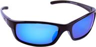 sea striker high tider polarized sunglasses: black frame, blue mirror, grey lens (medium-large faces) логотип