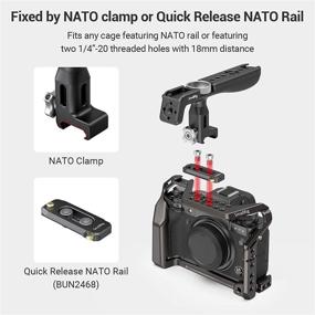 img 2 attached to 📷 SMALLRIG 2950 Lightweight Top NATO Handle with Quick Release NATO Rail - Enhance Your Camera Cage Experience