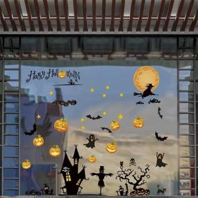 img 1 attached to 🎃 Оконные наклейки для Хэллоуина - Наклейки с тыквами - 52 шт. для придания страшной атмосферы на вечеринке